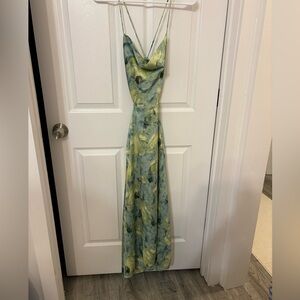 Vici Elegant Green and Yellow Maxi Dress